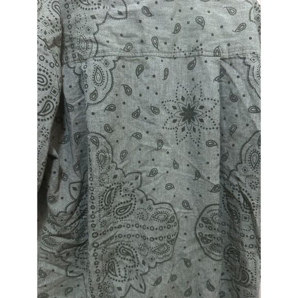 Earthbound Trading Co. Medium M Button Up Shirt Paisley Pattern Short Sleeve - Picture 5 of 7